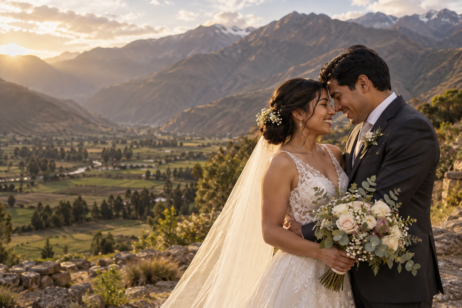Escena ilustrativa de una boda en un entorno andino